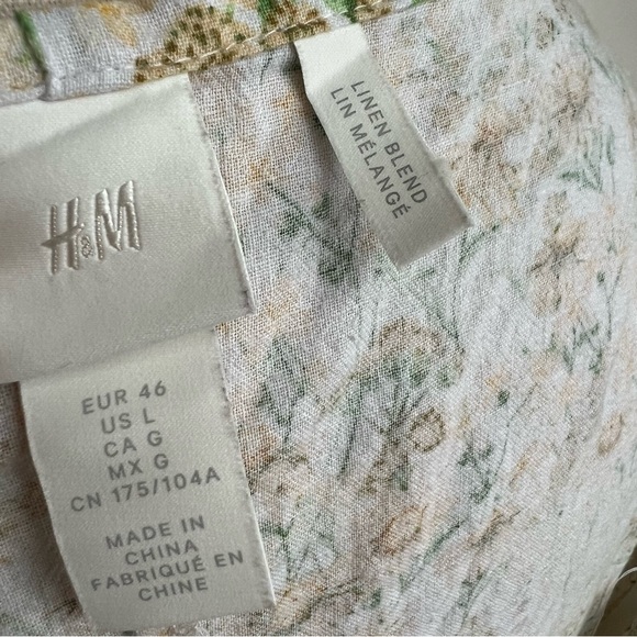 Ditsy Floral Linen Blend Summer Dress Large - Picture 7 of 8